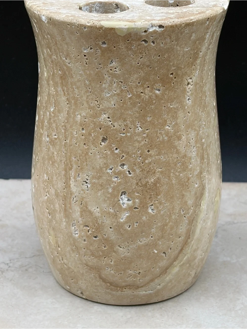 Roselli Trading Co Champagne Marble Tooth Brush Holder Roman Spa / Flower Frog